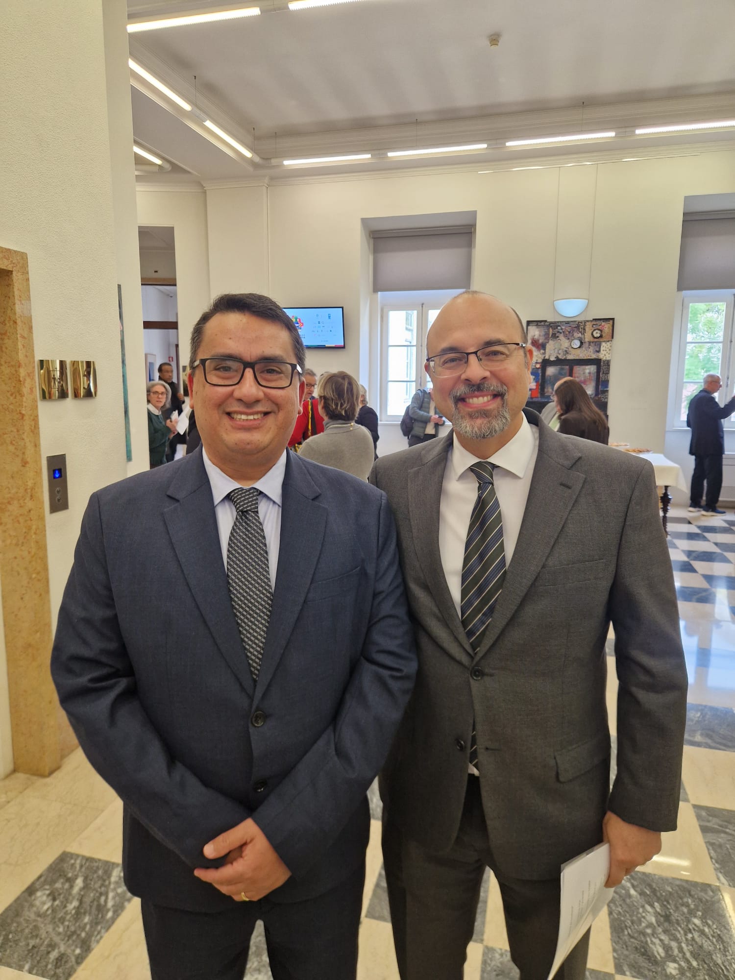 Daniel Caldeira e o Representante Permanente do Brasil, Embaixador Juliano Nascimento