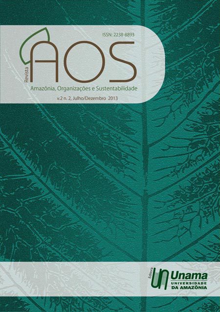  Revista Amazônia, Organizações e Sustentabilidade (AOS)